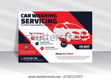  Car wash horizontal flyer template