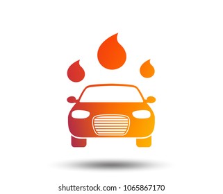 Car wash icon. Automated teller carwash symbol. Water drops signs. Blurred gradient design element. Vivid graphic flat icon. Vector