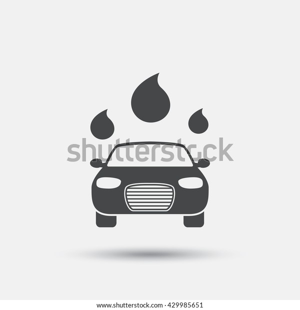 Car wash\
icon. Automated teller carwash symbol. Water drops signs. Flat\
carwash web icon on white background.\
Vector