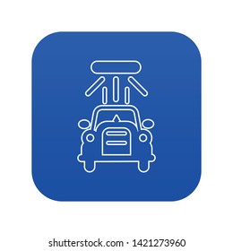Car wash icon blue vector isolated on white background