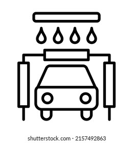 Car Wash Icon. Bold outline design with editable stroke width. Vector Illustration.