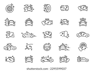 Car Wash icon designs vector set. Automotive cleaning service icons. Car wash vector icons. Carwash icon set.