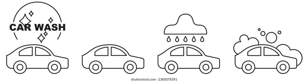 Car Wash icon designs vector set. Automotive cleaning service icons. Car wash vector icons. Carwash icons