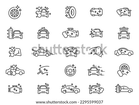 Car Wash icon designs vector set. Automotive cleaning service icons. Car wash vector icons. Carwash icon set.