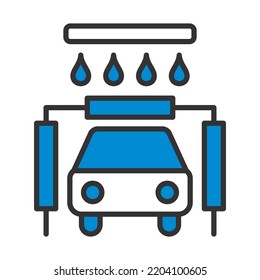 Car Wash Icon. Editable Bold Outline With Color Fill Design. Vector Illustration.