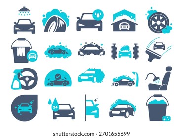 Symbolsatz für Autowaschen