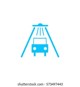 Car wash icon flat. Blue pictogram on white background. Vector illustration symbol