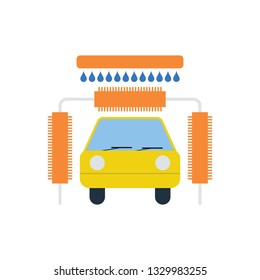 Car wash icon. Flat color design. Vector illustration.