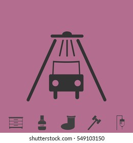 Car wash icon flat. Simple vector grey pictogram and bonus symbol