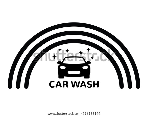 Car Wash icon isolated, logo, symbol, sign. 2D flat\
syle graphic design. Black and white color. Vector illustration EPS\
10