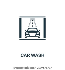 Car Wash Icon. Monochrome Simple Line Car Service Icon For Templates, Web Design And Infographics