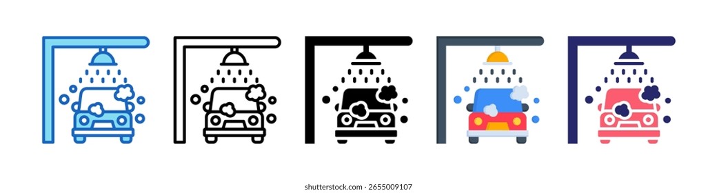 Icono de lavado de coches múltiple estilo conjunto de Colección.