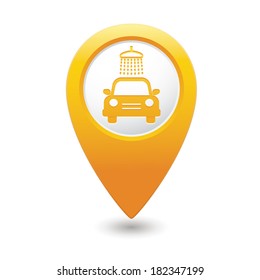 Car wash icon on map pointer.