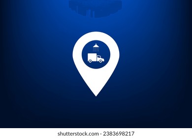 Car wash icon on map pointer.