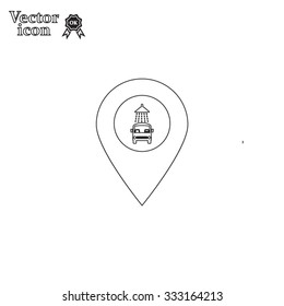 Car wash icon on map pointer.