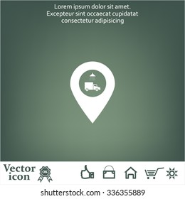 Car wash icon on map pointer.