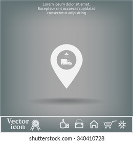 Car wash icon on map pointer.