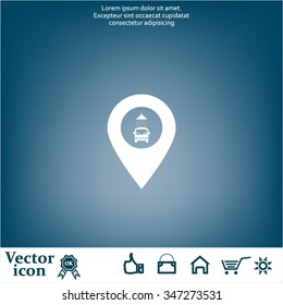 Car wash icon on map pointer.