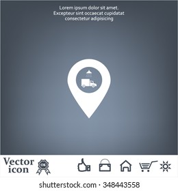 Car wash icon on map pointer.