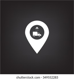 Car wash icon on map pointer.