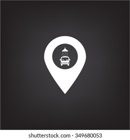 Car wash icon on map pointer.
