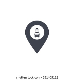 Car wash icon on map pointer.
