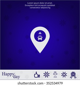 Car wash icon on map pointer.
