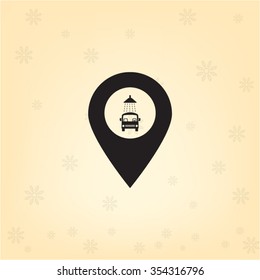 Car wash icon on map pointer.