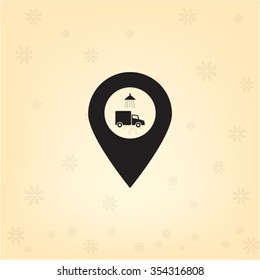 Car wash icon on map pointer.