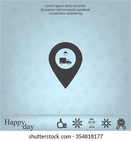 Car wash icon on map pointer.