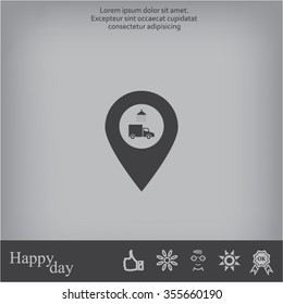 Car wash icon on map pointer.