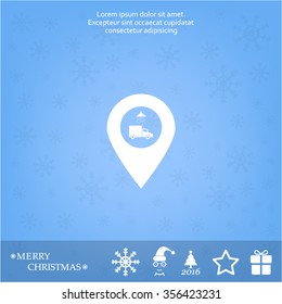 Car wash icon on map pointer.