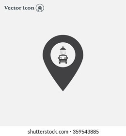Car wash icon on map pointer.