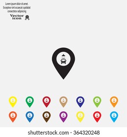 Car wash icon on map pointer.