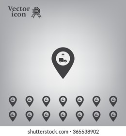 Car wash icon on map pointer.