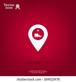 Car wash icon on map pointer.