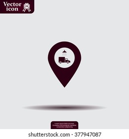 Car wash icon on map pointer.