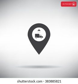 Car wash icon on map pointer.