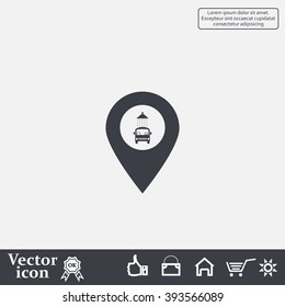 Car wash icon on map pointer.