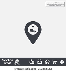 Car wash icon on map pointer.