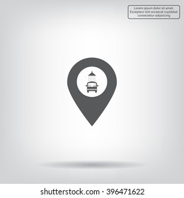 Car wash icon on map pointer.
