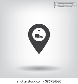 Car wash icon on map pointer.