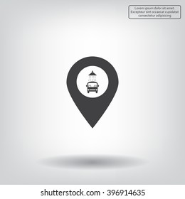 Car wash icon on map pointer.