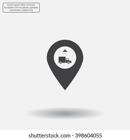 Car wash icon on map pointer.