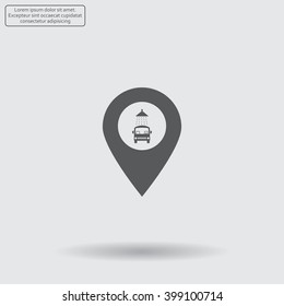 Car wash icon on map pointer.