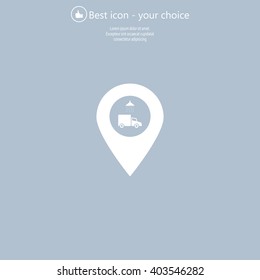 Car wash icon on map pointer.