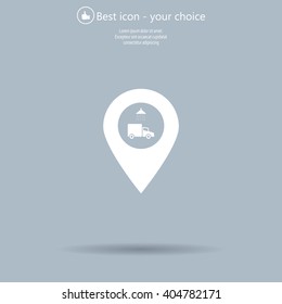 Car wash icon on map pointer.