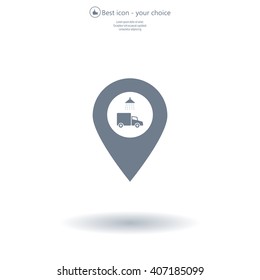 Car wash icon on map pointer.