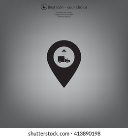 Car wash icon on map pointer.