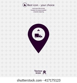 Car wash icon on map pointer.